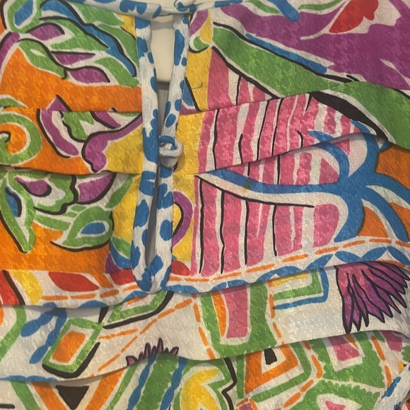 Vintage Diane Freis Colorful Abstract Print Dress with scarf - Picture 5 of 10